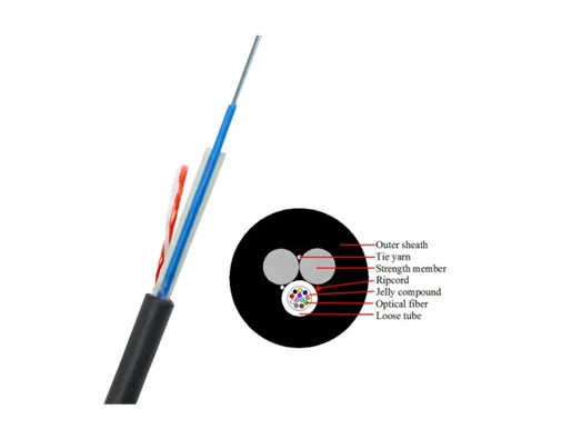 Selbsttragendes Freileitungs-Mini-ADSS-12-Ader-ASU-Glasfaserkabel